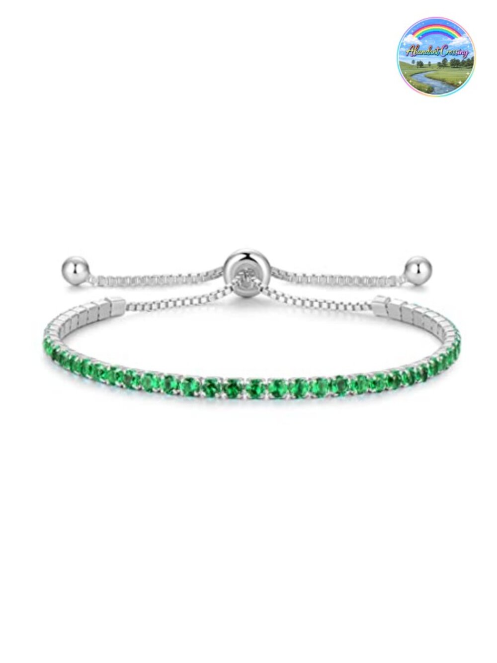 Sterling Silver Birthstone Tennis Bracelet Adjustable 9 Inch